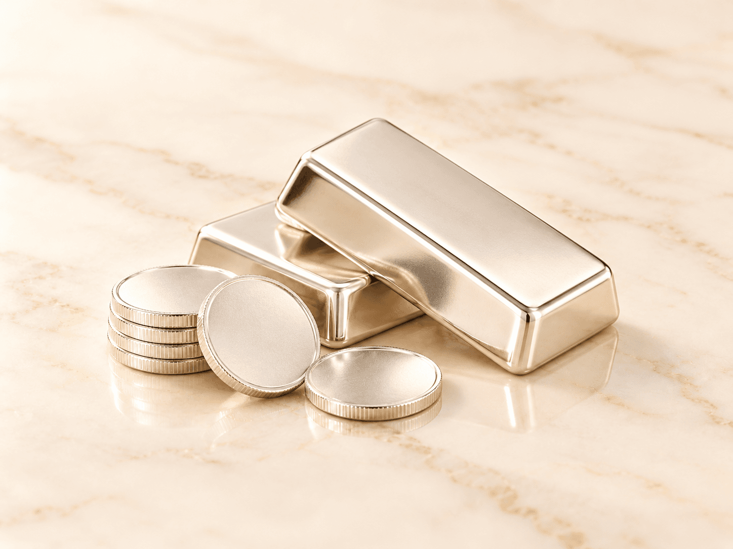 Silver coins and bullion